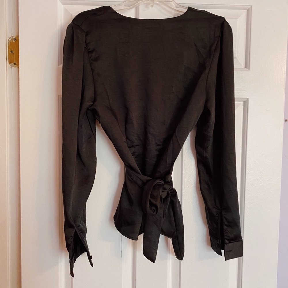 NastyGal black wrap blouse - Picture 2 of 4